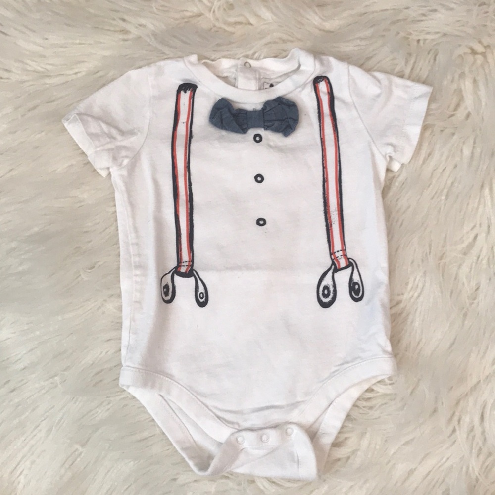 Baby mGAP Bow Tie & Suspenders Onesie